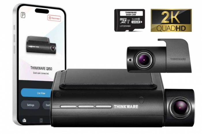 thinkware Q850GL2CH64GBH Q850 2CH Hardwire Camera 64GB 2K